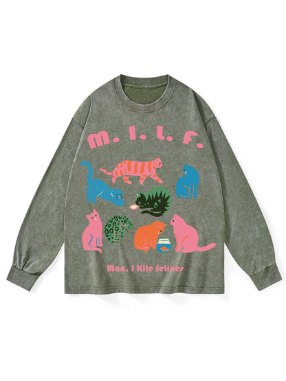 MILF WASHED LONG-SLEEVE TSHIRT