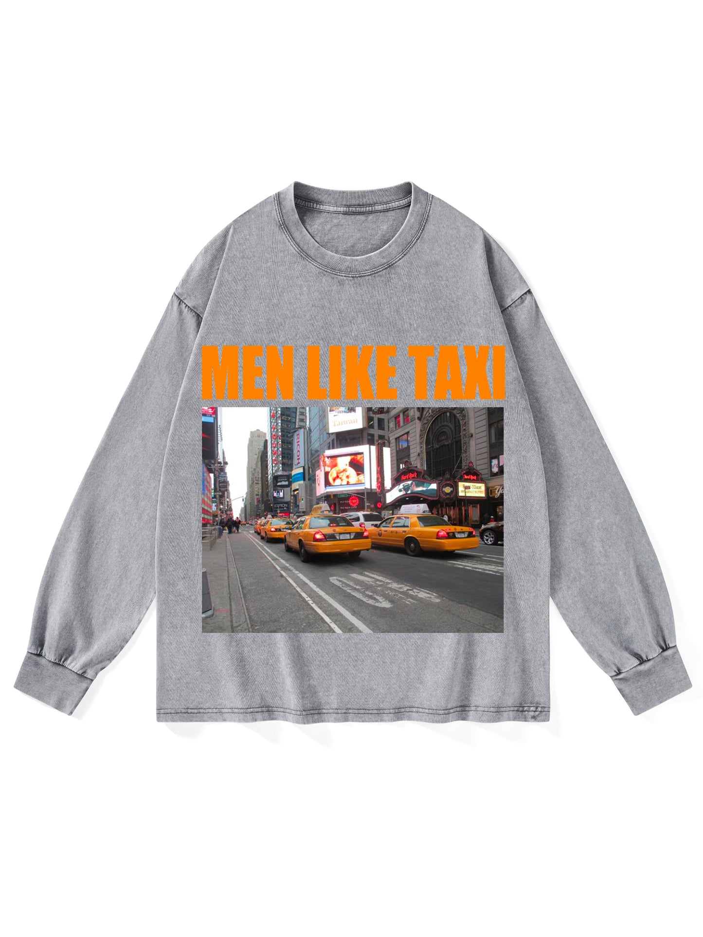 MEN LIKE TAXI WASHED LONG-SLEEVE TSHIRT