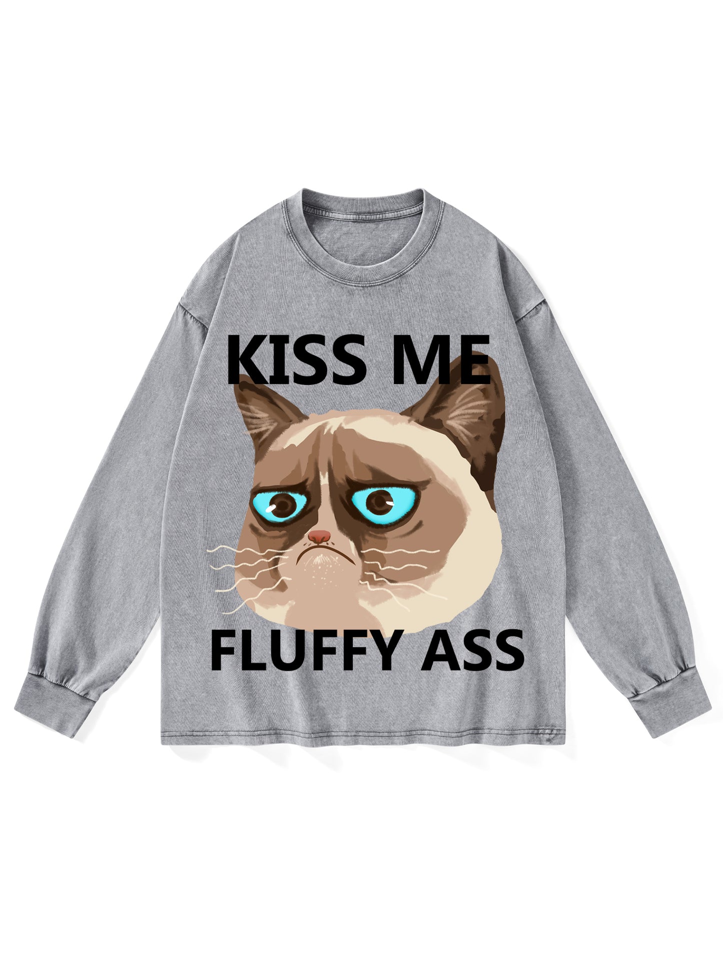 KISS ME FLUFFY ASS WASHED LONG-SLEEVE TSHIRT