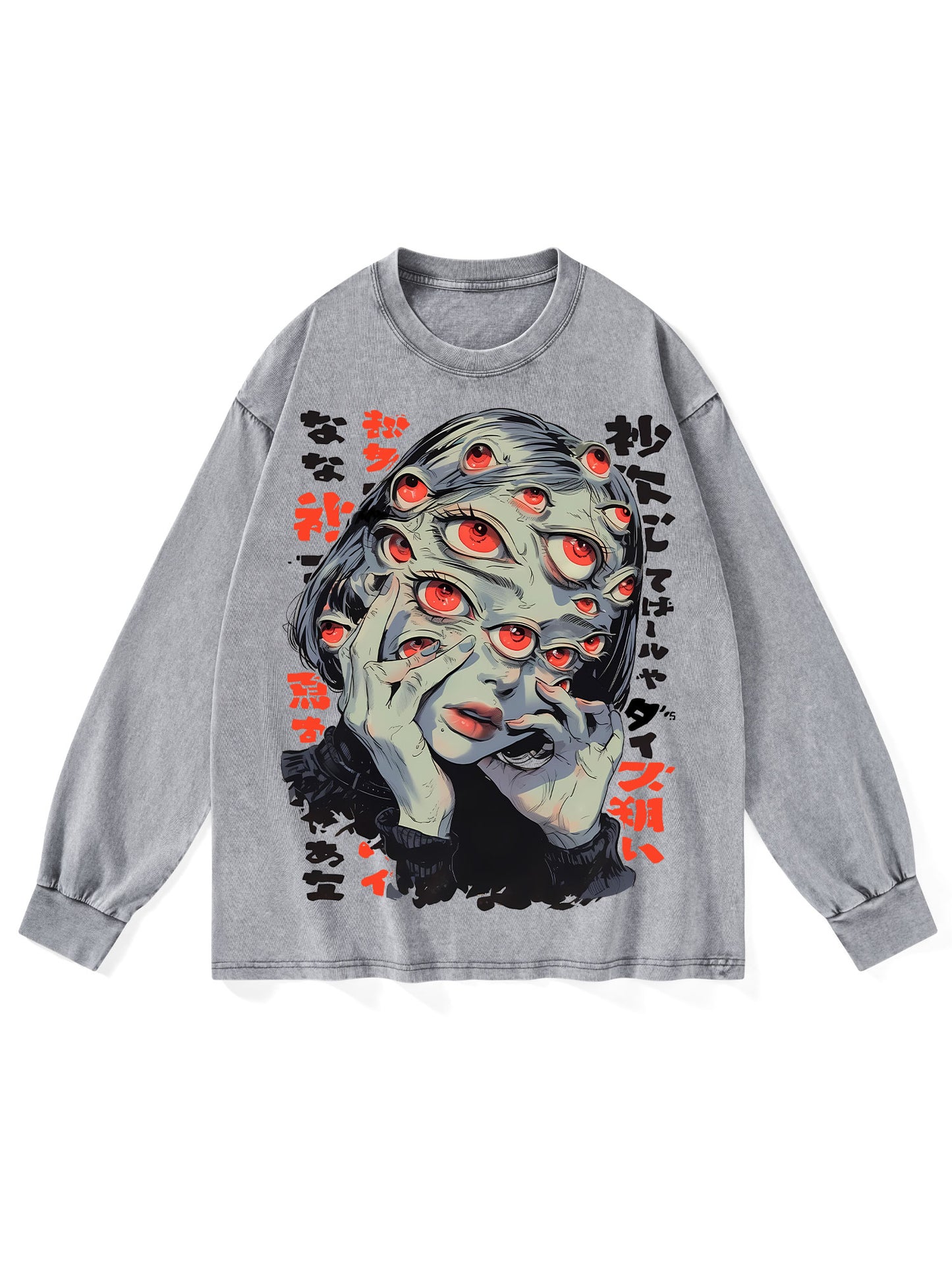 THOUSAND EYES GAZE WASHED LONG-SLEEVE TSHIRT