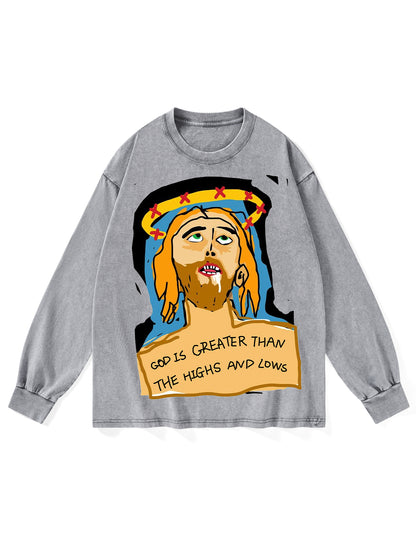 GOD WORLD WASHED LONG-SLEEVE TSHIRT