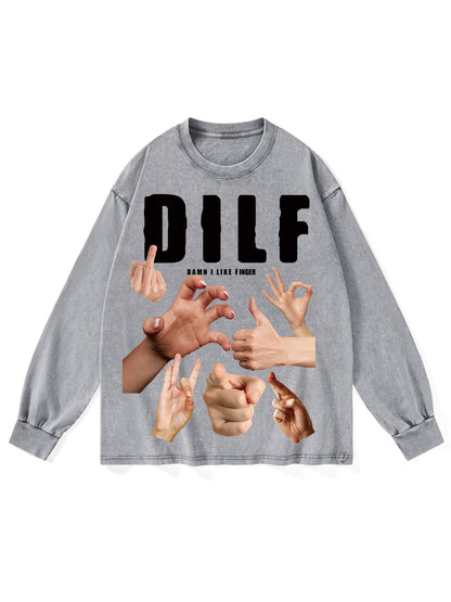 DILF WASHED LONG-SLEEVE TSHIRT