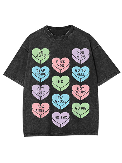 MEAN HEART CANDIES WASHED TSHIRT