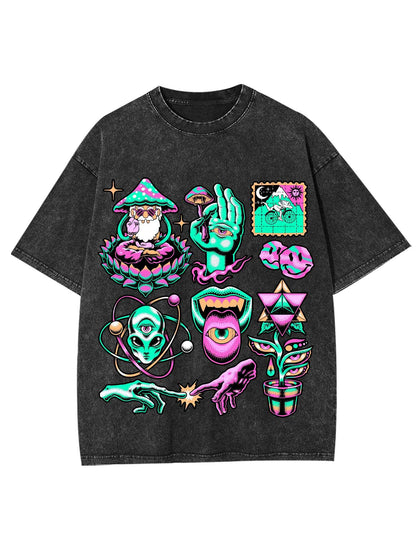 PSYCHEDELIC ART WASHED TSHIRT