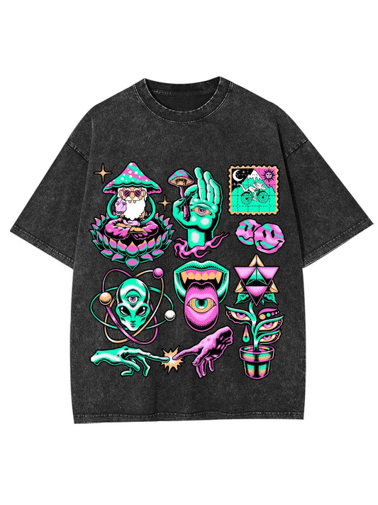 PSYCHEDELIC ART WASHED TSHIRT