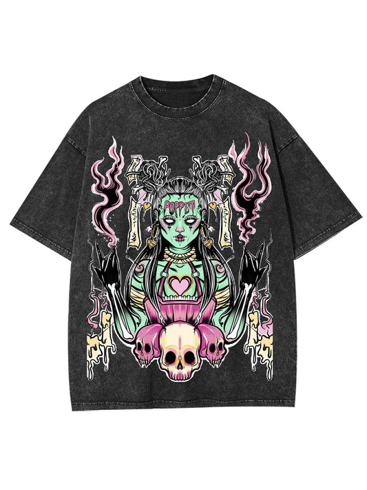 THE VOODOO WITCH IN THE DARK NIGHT WASHED TSHIRT