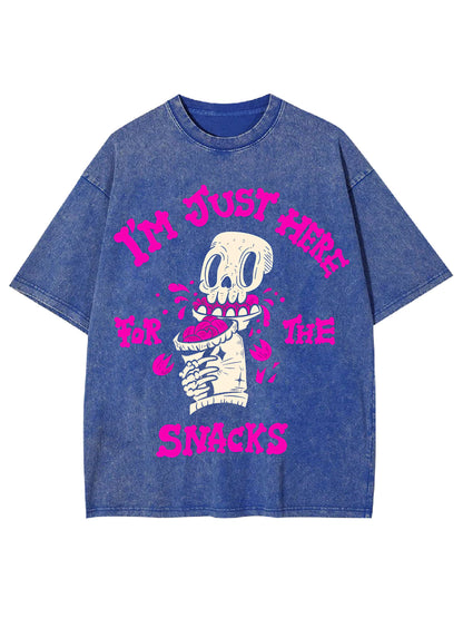 I'M JUST HERE FOR THE SNACKS WASHED TSHIRT