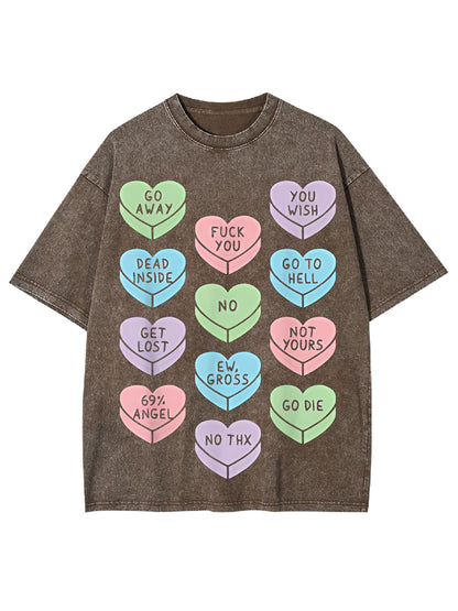 MEAN HEART CANDIES WASHED TSHIRT