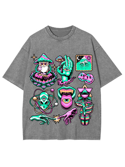 PSYCHEDELIC ART WASHED TSHIRT