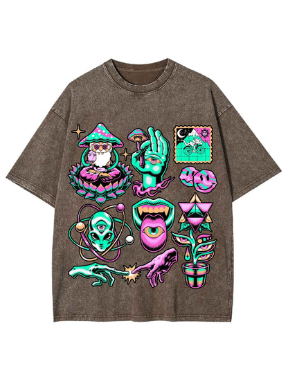 PSYCHEDELIC ART WASHED TSHIRT