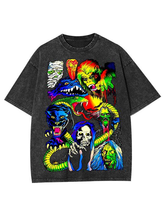 PSYCHEDELIC MONSTER MASH WASHED TSHIRT