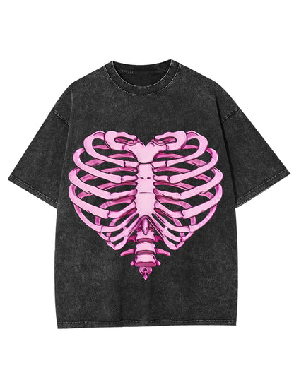 HEART RIB WASHED TSHIRT