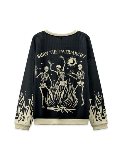 BURN THE PATRIARCHY KNIT SWEATSHIRT