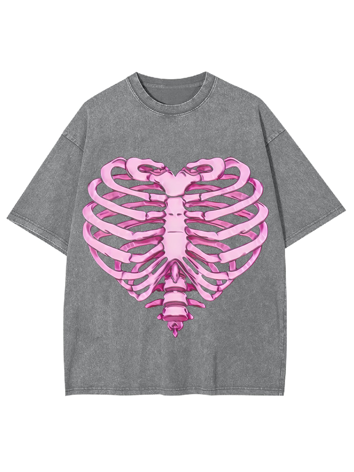 HEART RIB WASHED TSHIRT