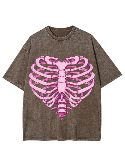 HEART RIB WASHED TSHIRT