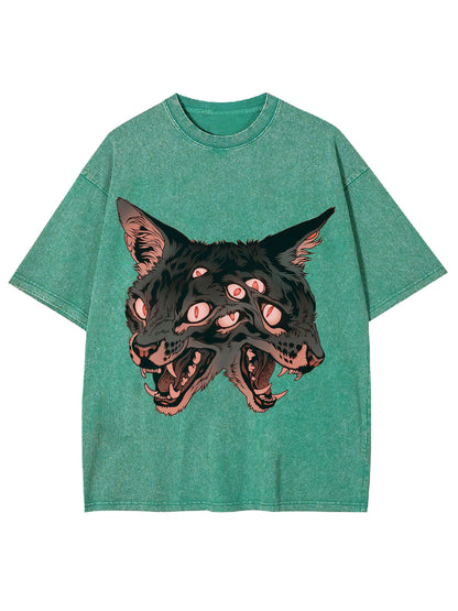 TWO HEADED WOLF WASHED TSHIRT