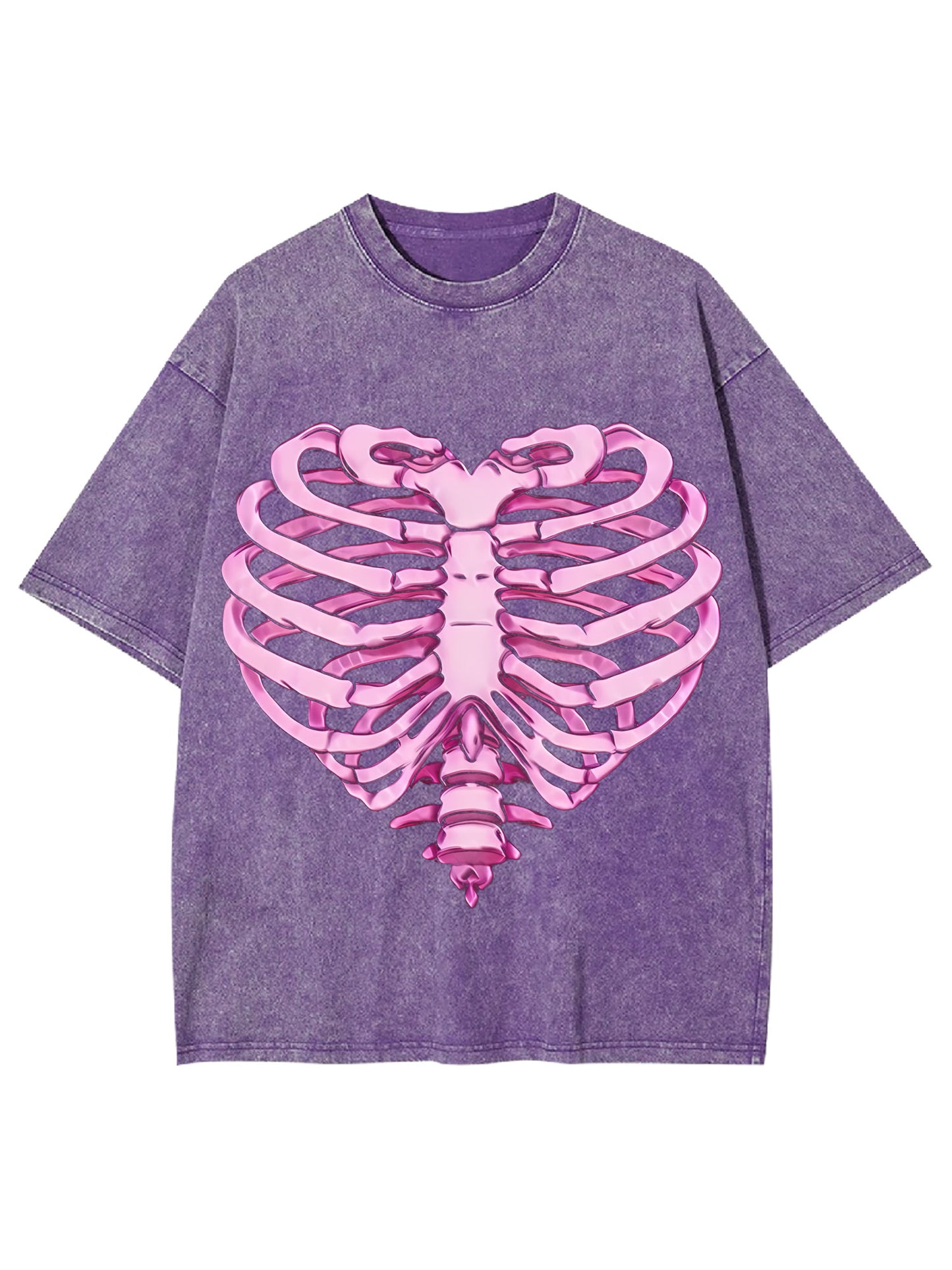 HEART RIB WASHED TSHIRT