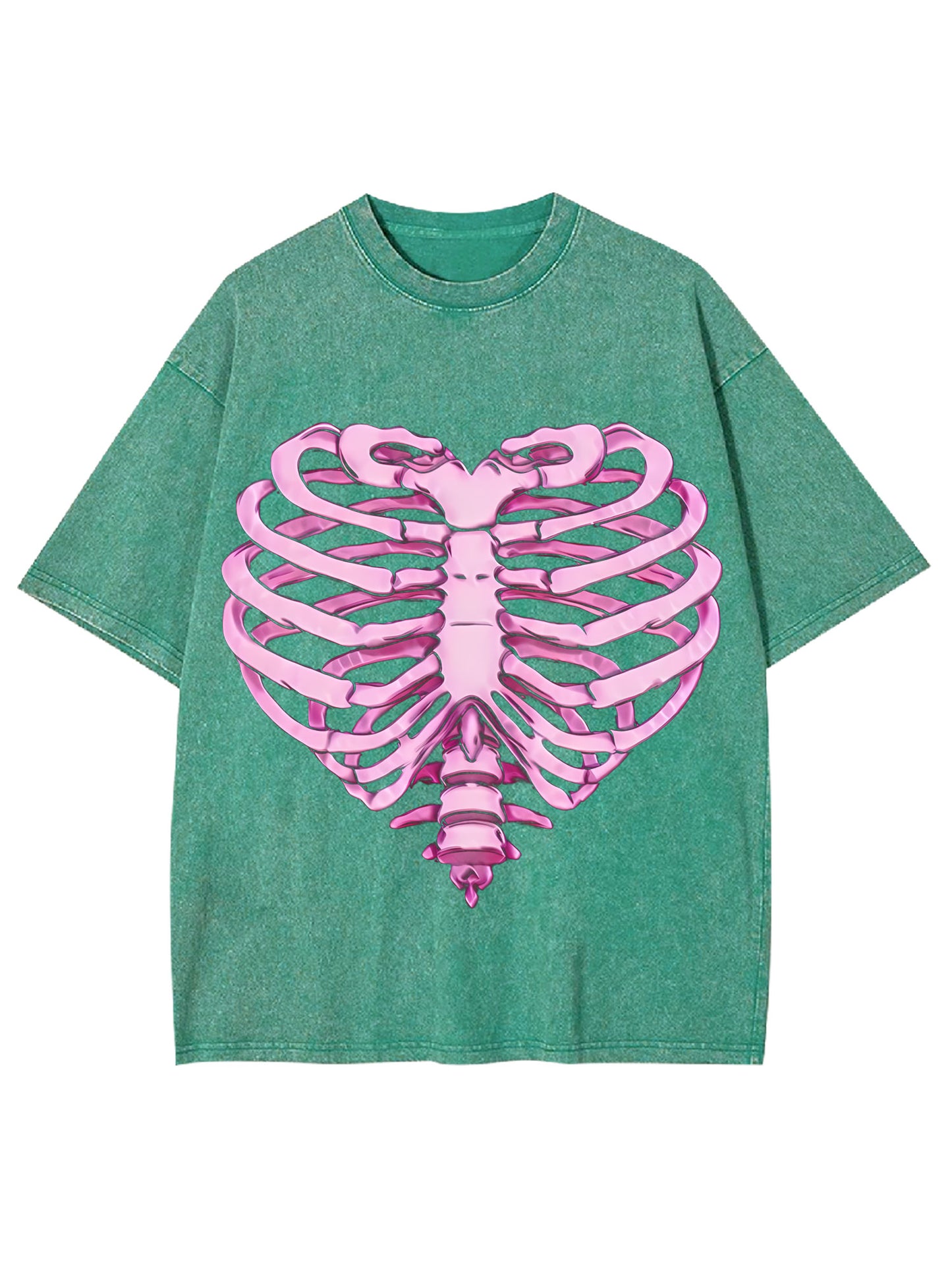 HEART RIB WASHED TSHIRT