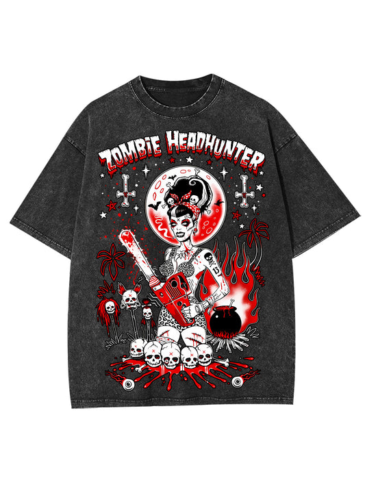 ZOMBIE HEADHUNTER WASHED TSHIRT