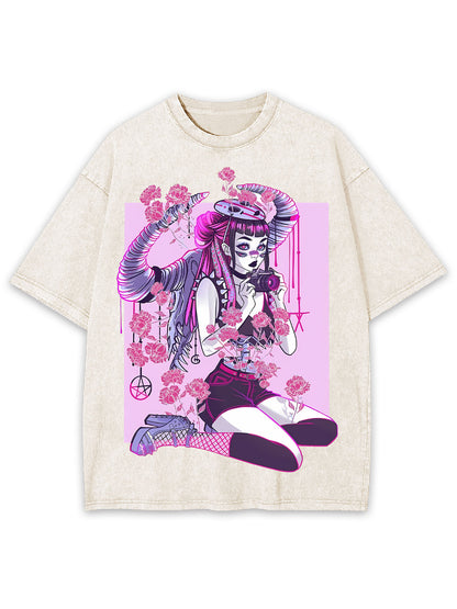 ENIGMATIC GIRL WASHED TSHIRT