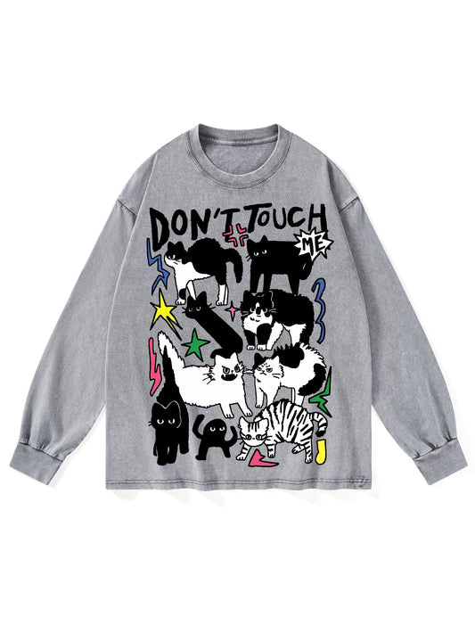 DON'T TOUCH ME WASHED LONG-SLEEVE TSHIRT