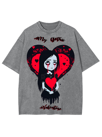 MY GOTHIC VALENTINE WASHED TSHIRT