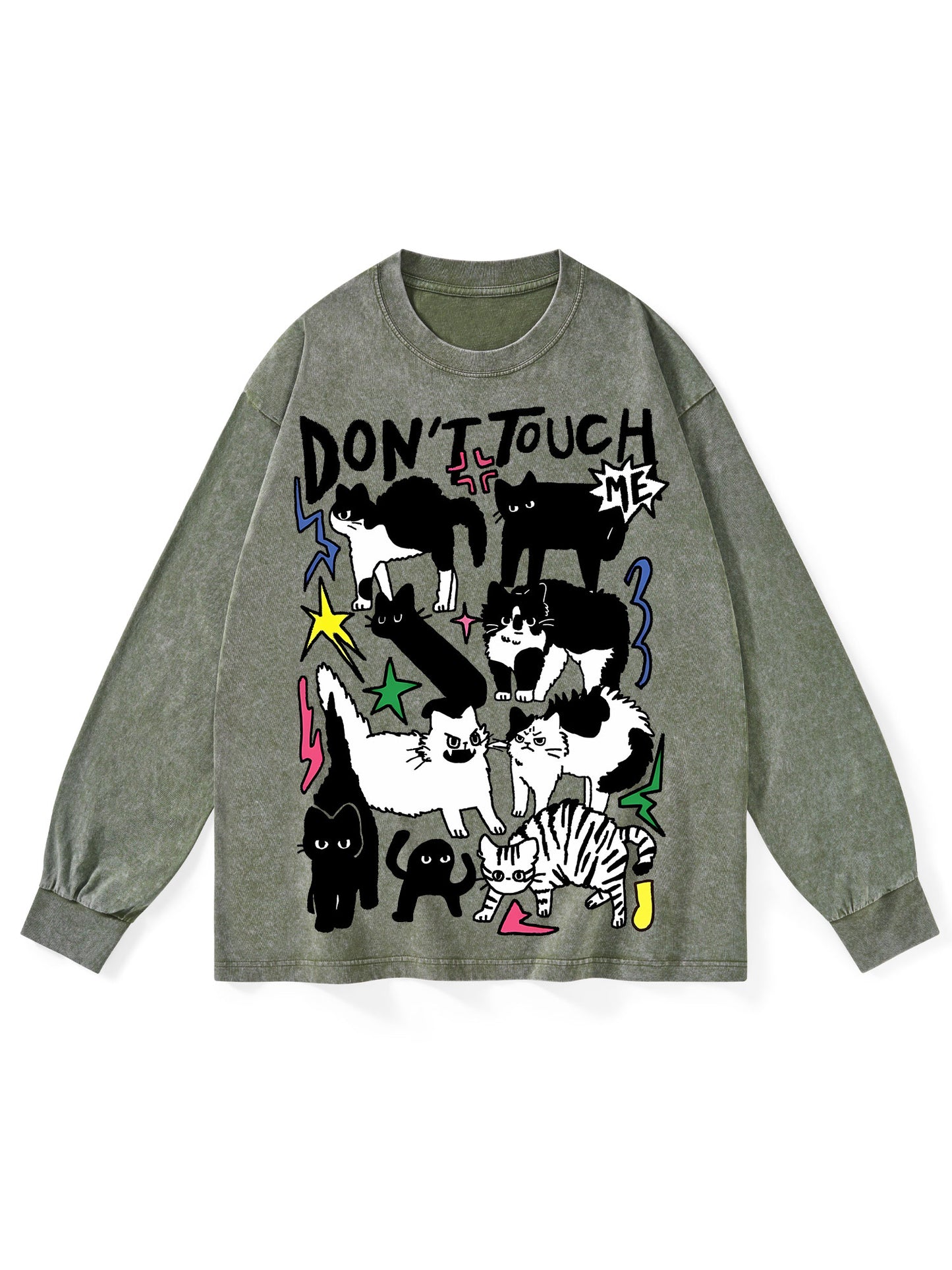 DON'T TOUCH ME WASHED LONG-SLEEVE TSHIRT