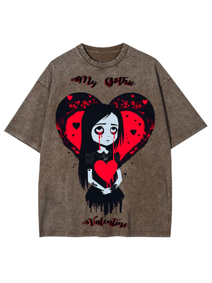 MY GOTHIC VALENTINE WASHED TSHIRT