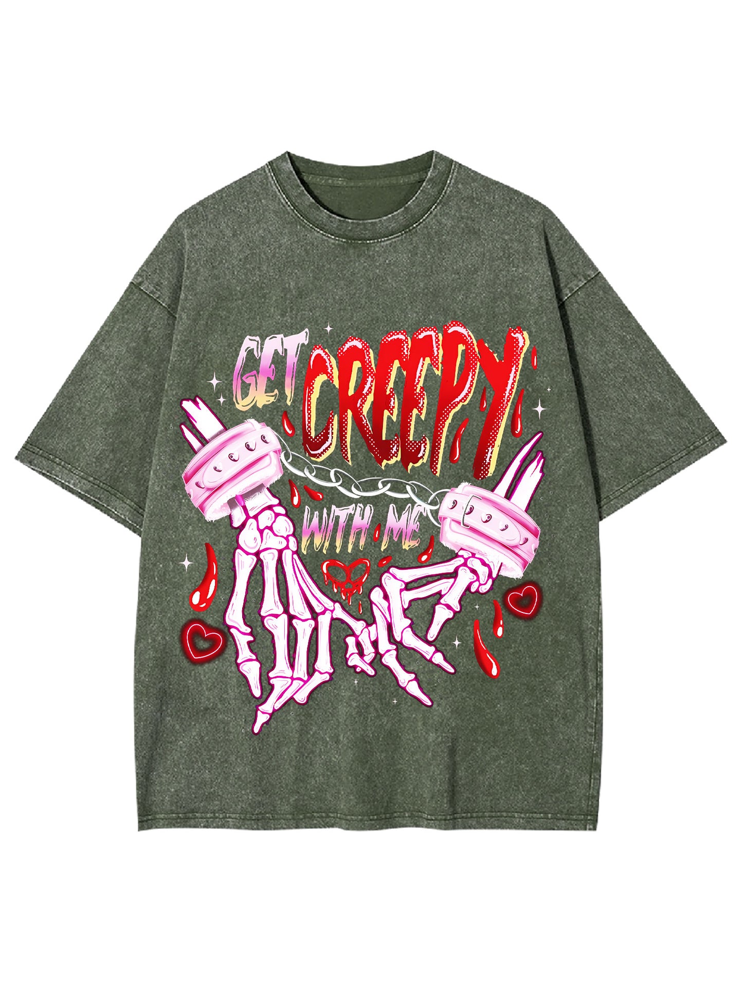 GET CREEPY WITH ME WASHED TSHIRT