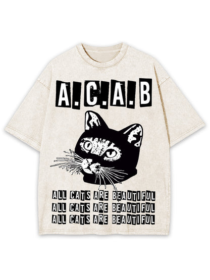 ALL CATS ARE BEAUTIFUL WASHED TSHIRT