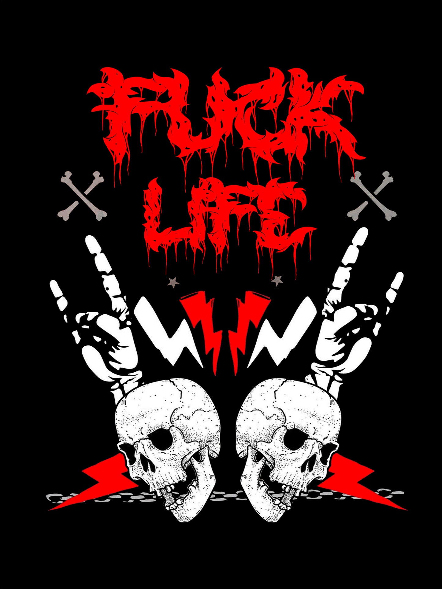 FUCK LIFE WASHED TSHIRT