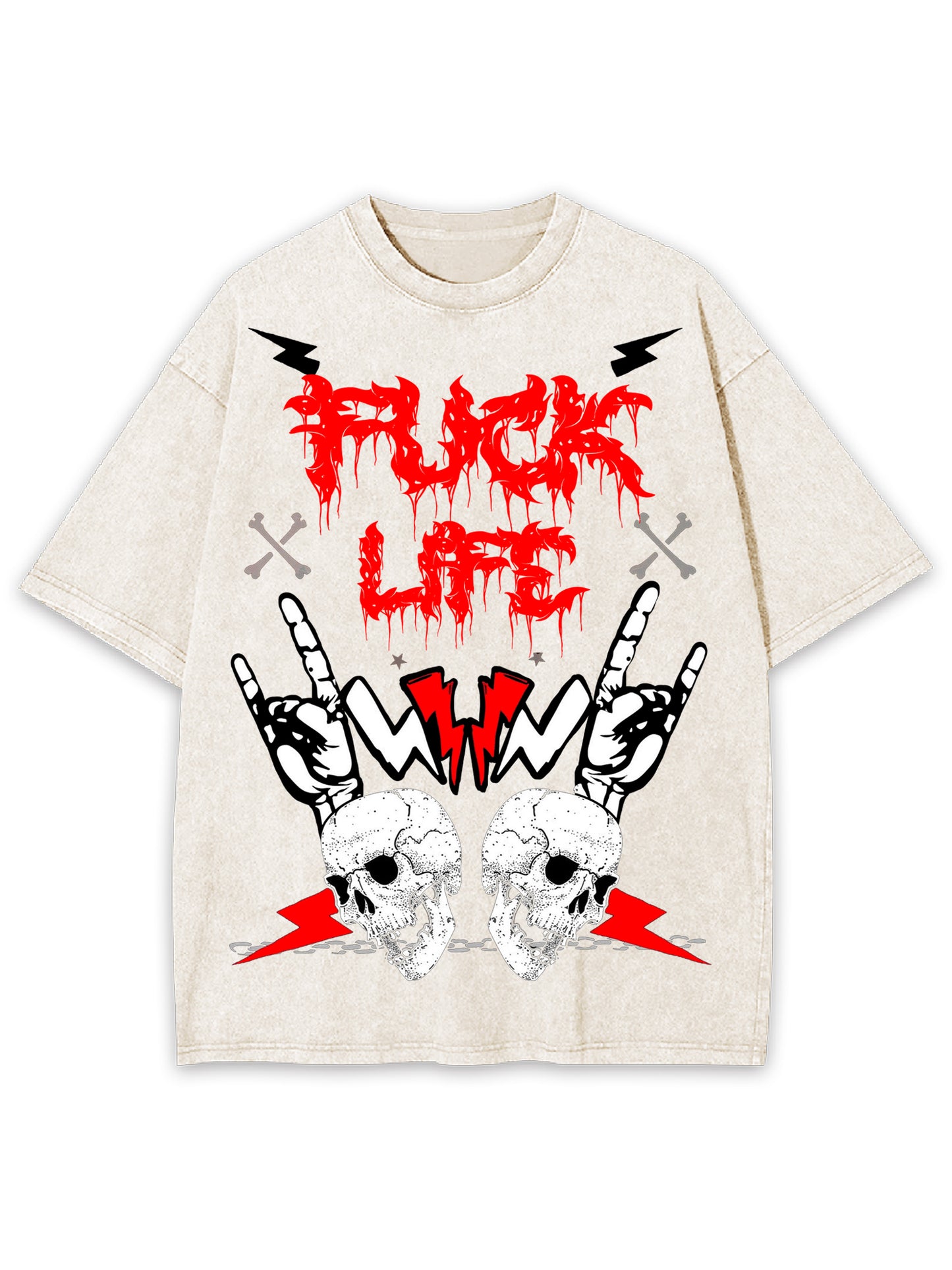 FUCK LIFE WASHED TSHIRT