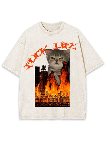 FUCK LIFE WASHED TSHIRT