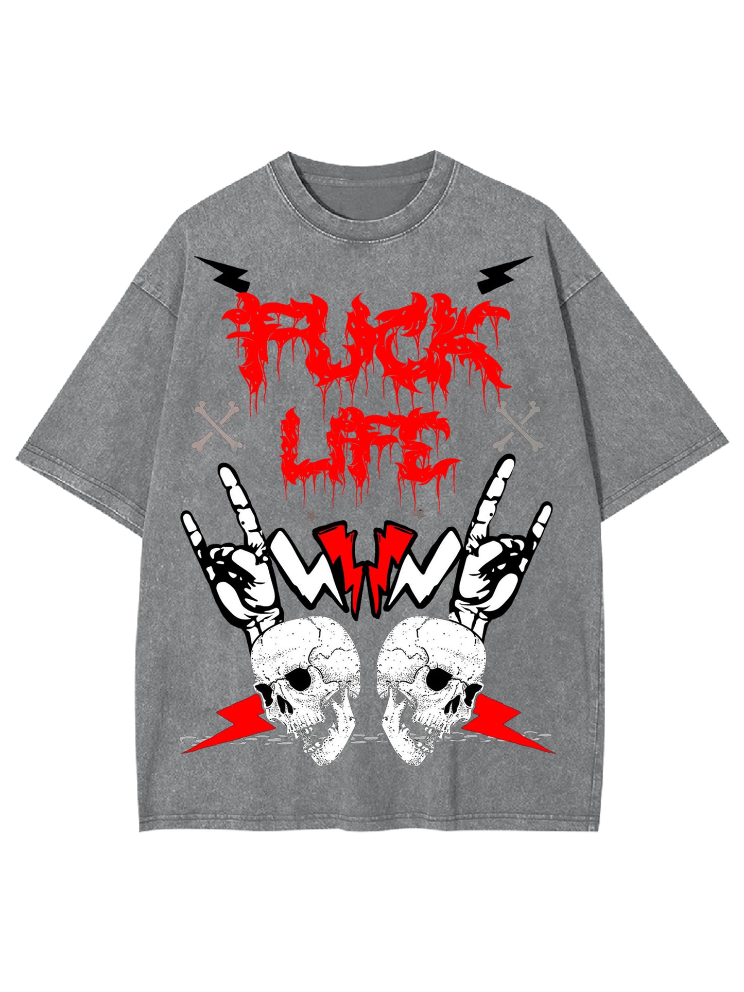 FUCK LIFE WASHED TSHIRT