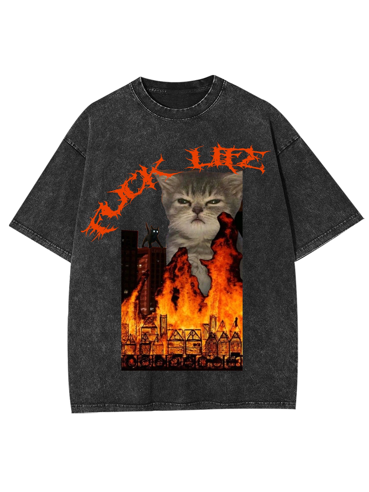 FUCK LIFE WASHED TSHIRT