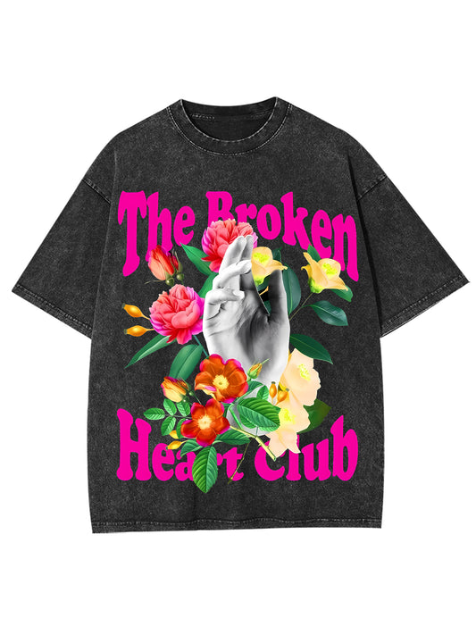 THE BROKEN HEART CLUB  WASHED TSHIRT