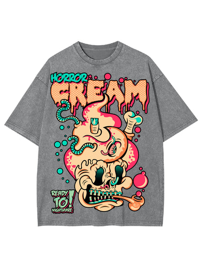 HORROR CREAM WASHED TSHIRT