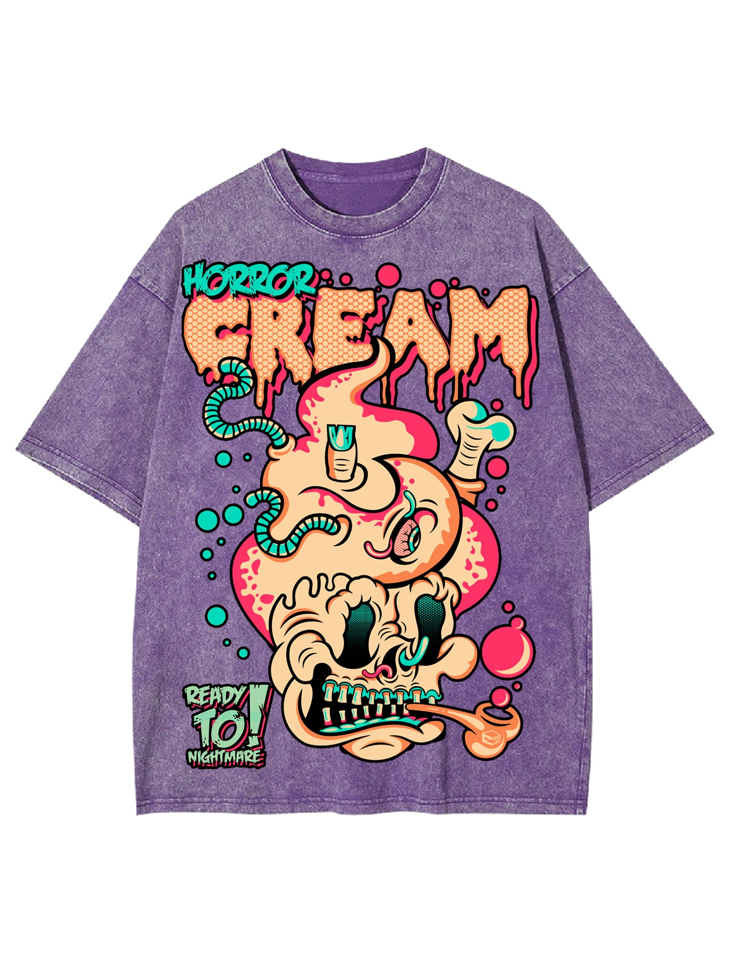 HORROR CREAM WASHED TSHIRT