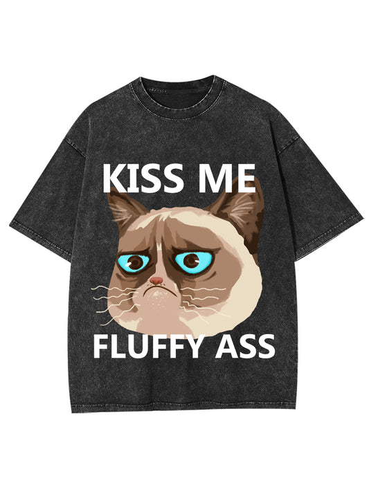 KISS ME FLUFFY ASS WASHED TSHIRT