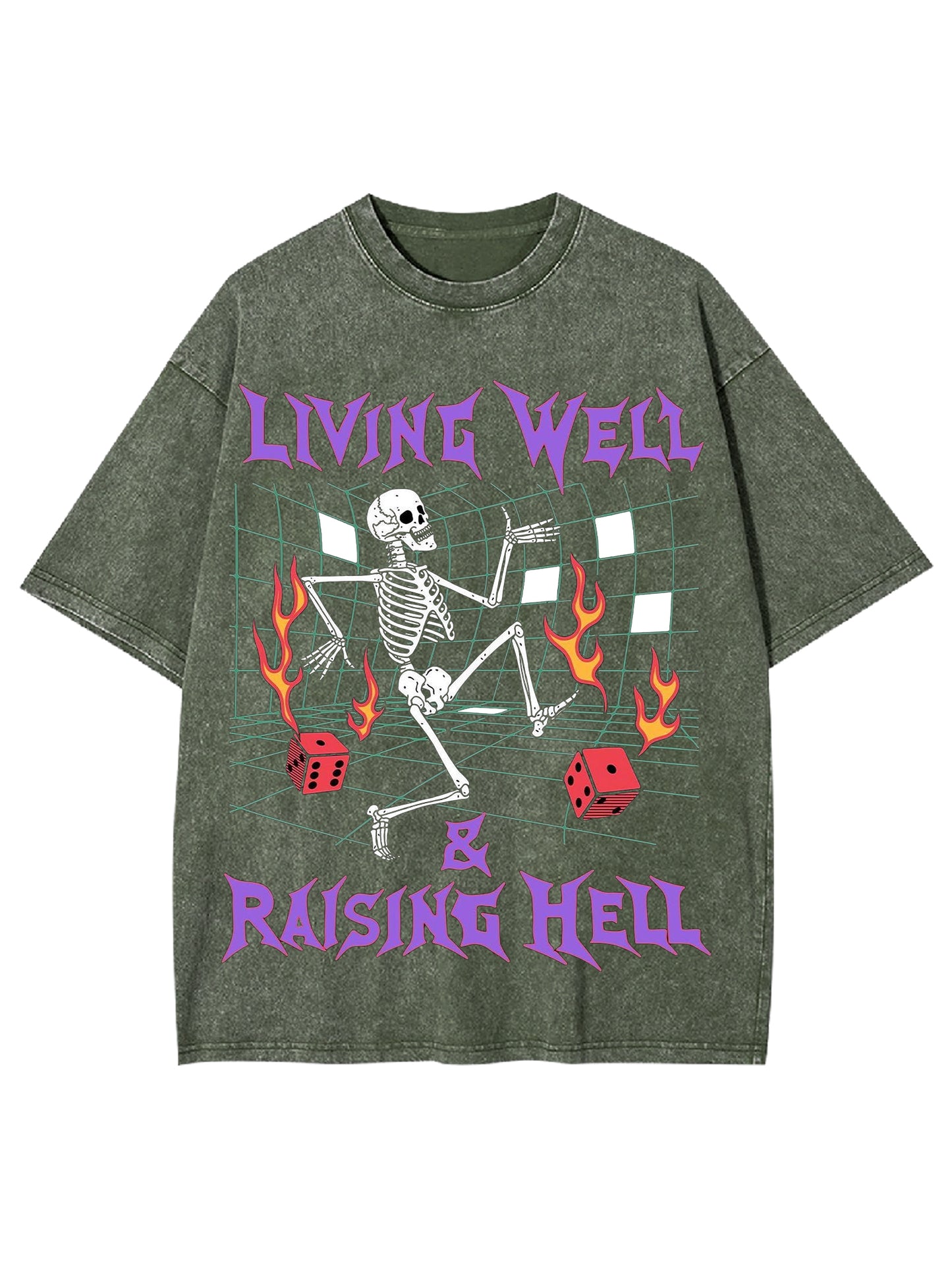 LIVING WELL, RAISING HELL WASHED TSHIRT