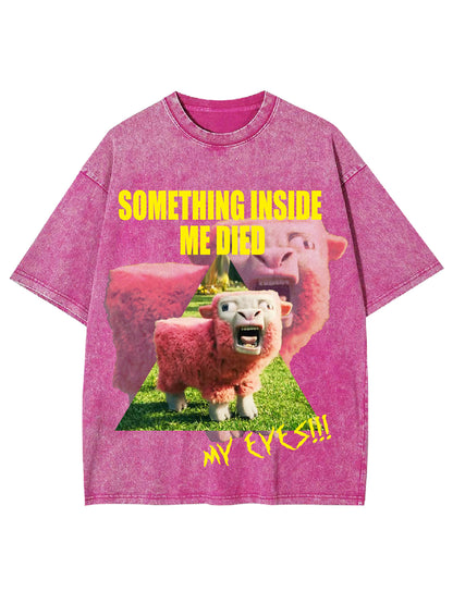 SOMETHING INSIDE ME DIED WASHED TSHIRT