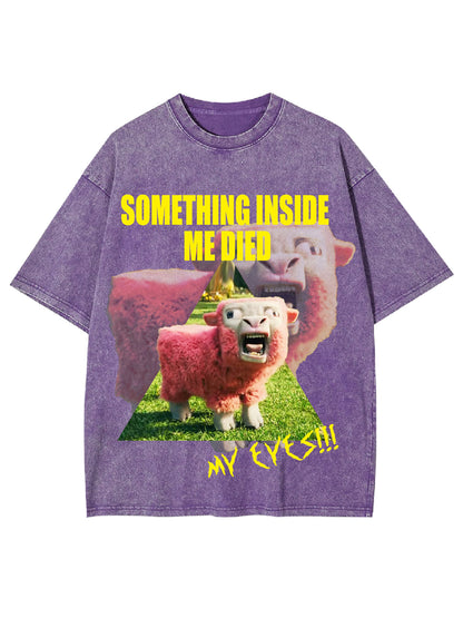 SOMETHING INSIDE ME DIED WASHED TSHIRT