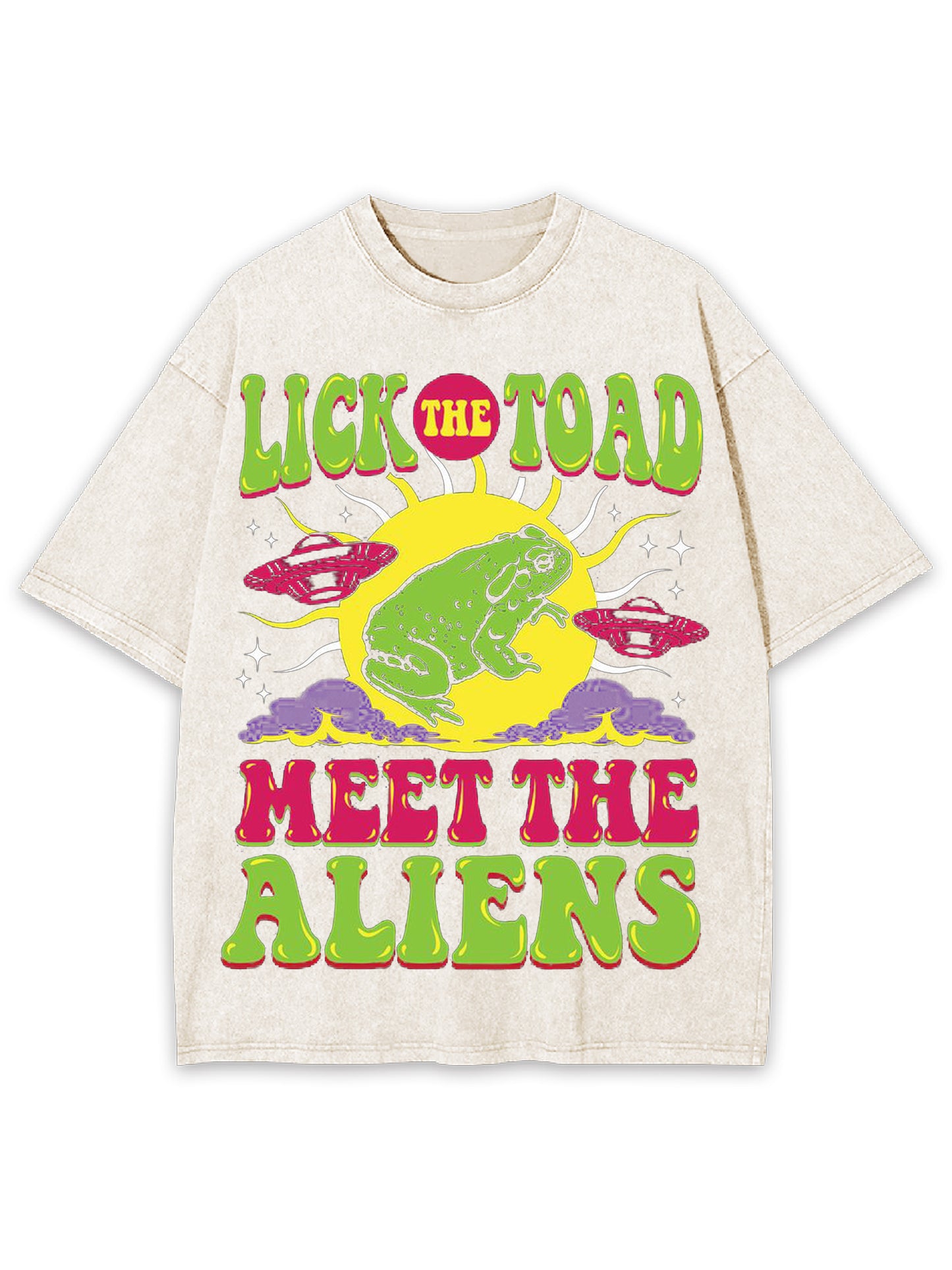 LICK THE TOAD MEET THE ALIENS WASHED TSHIRT