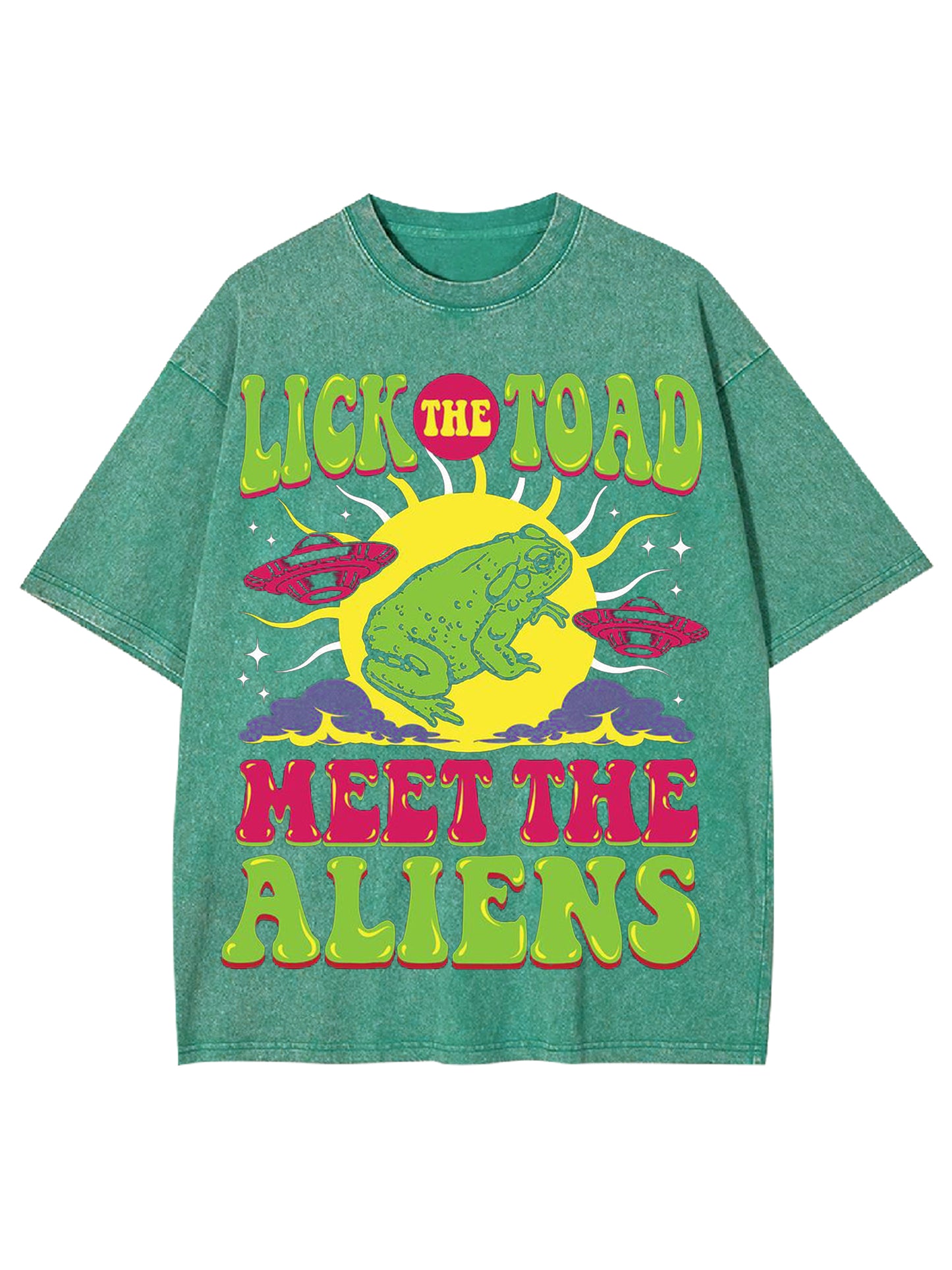 LICK THE TOAD MEET THE ALIENS WASHED TSHIRT