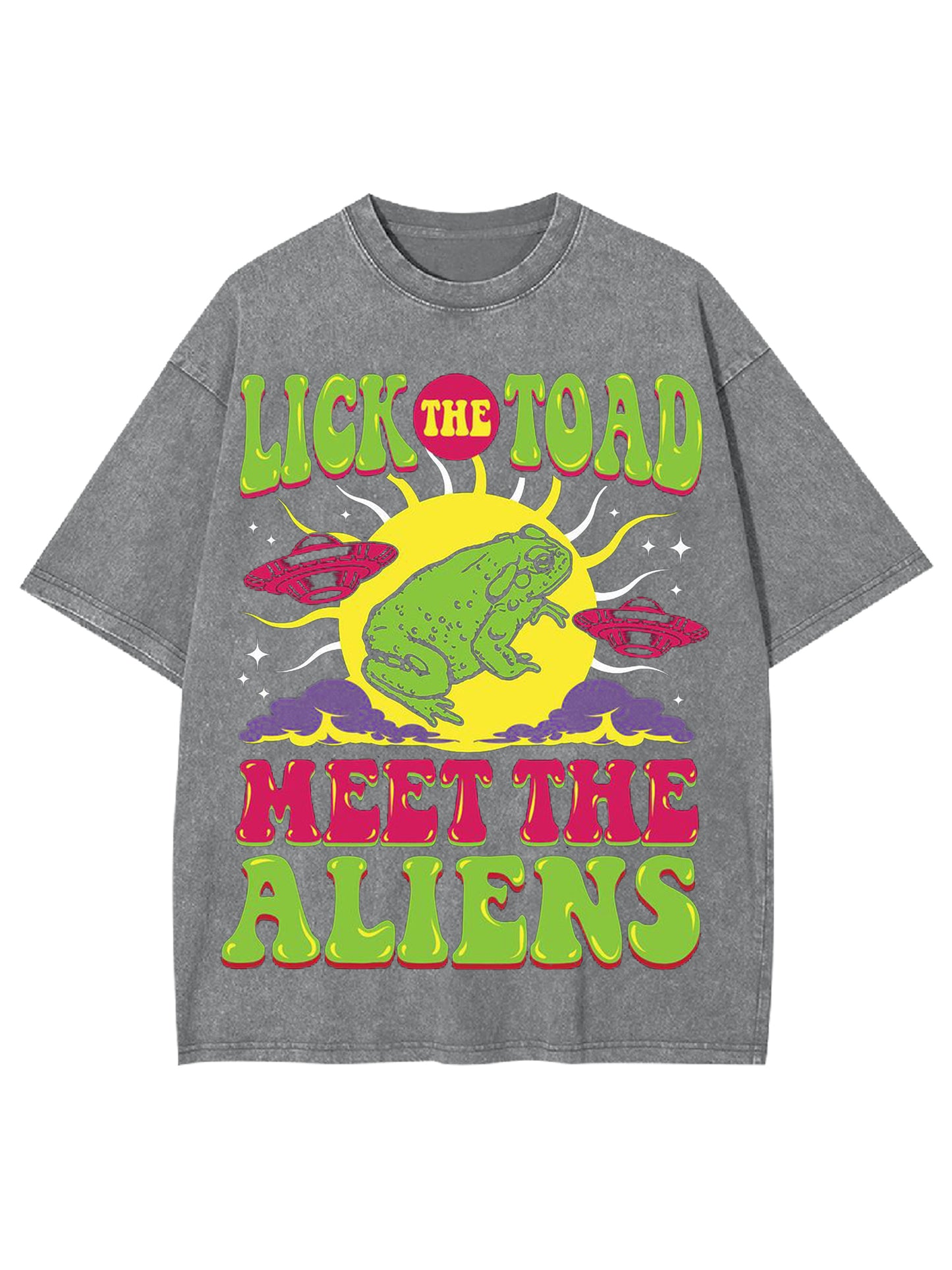 LICK THE TOAD MEET THE ALIENS WASHED TSHIRT