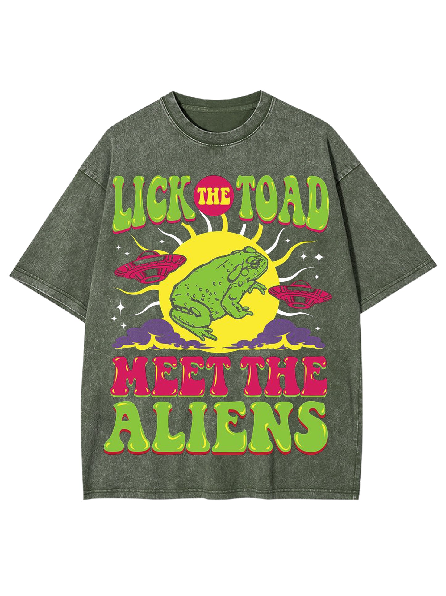 LICK THE TOAD MEET THE ALIENS WASHED TSHIRT