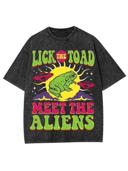 LICK THE TOAD MEET THE ALIENS WASHED TSHIRT