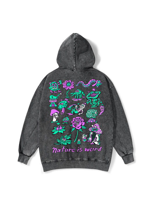 NATURE IS WEIRD WASHED HOODIE