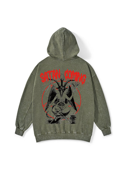 SATAN COMING WASHED HOODIE