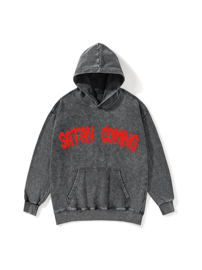 SATAN COMING WASHED HOODIE